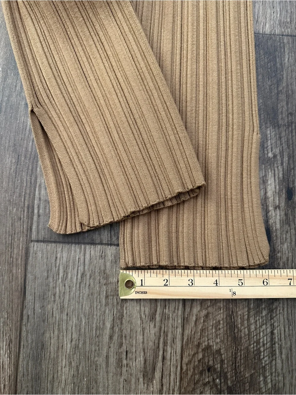 Jason Wu High Stretch Ribbed Straight Pants Women’s Size XS Tan Brown